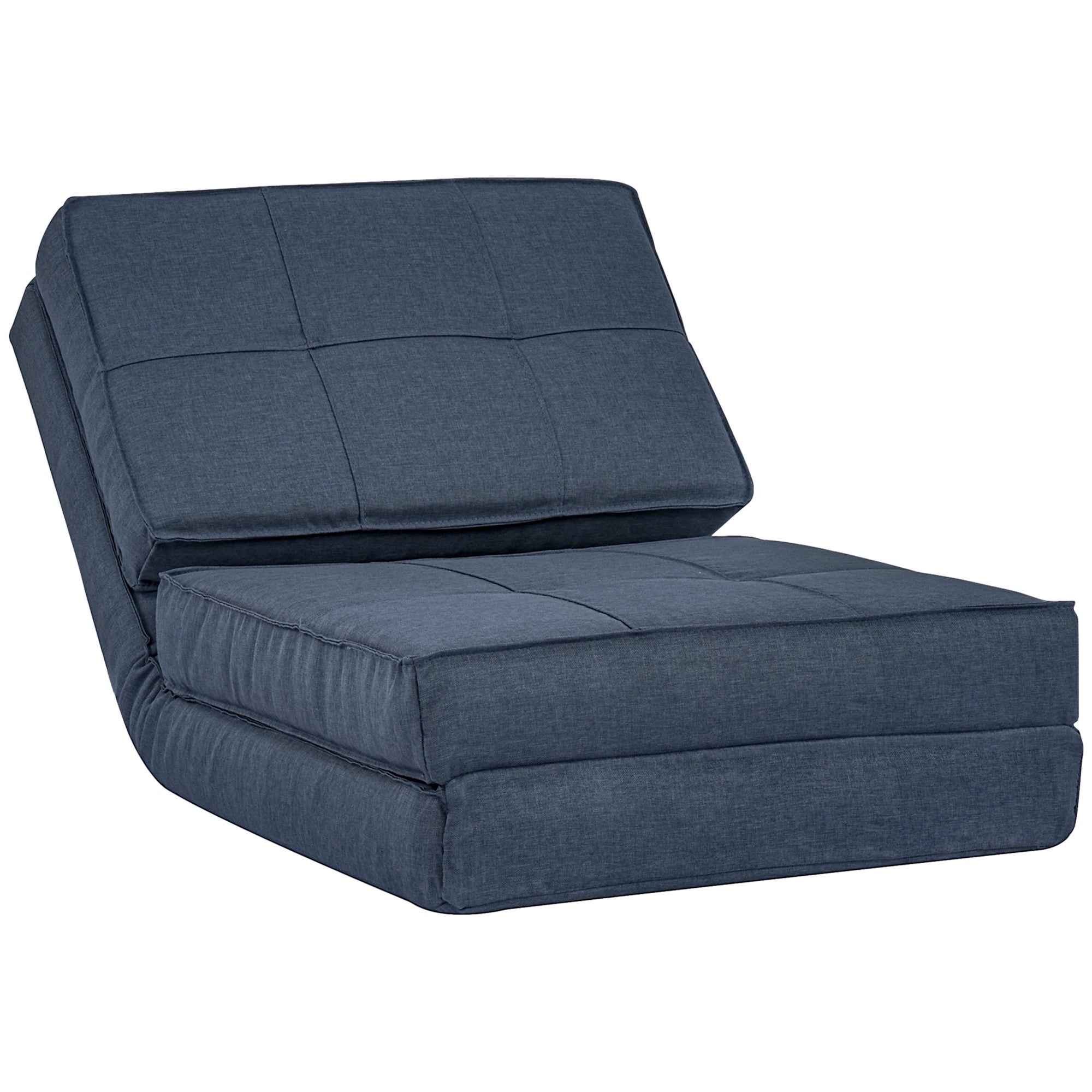Sofa podłogowa składane krzesło do spania 5-poziomowe regulowane krzesło składane sofa rozkładana pojedyncza sofa ciemnoniebieska 61x73x58 cm dla elas