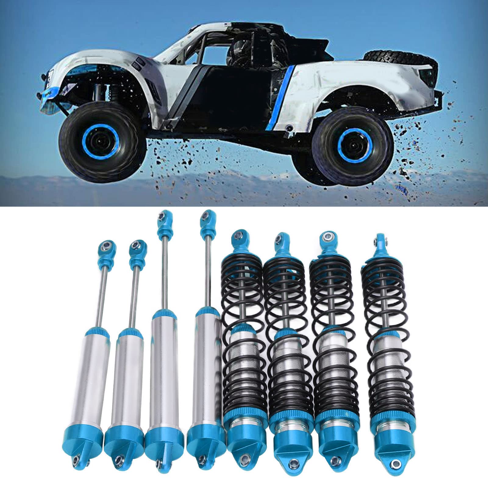 Set di ammortizzatori RC Ammortizzatore anteriore e posteriore in lega di alluminio per TRAXXAS UDR (blu) - 3