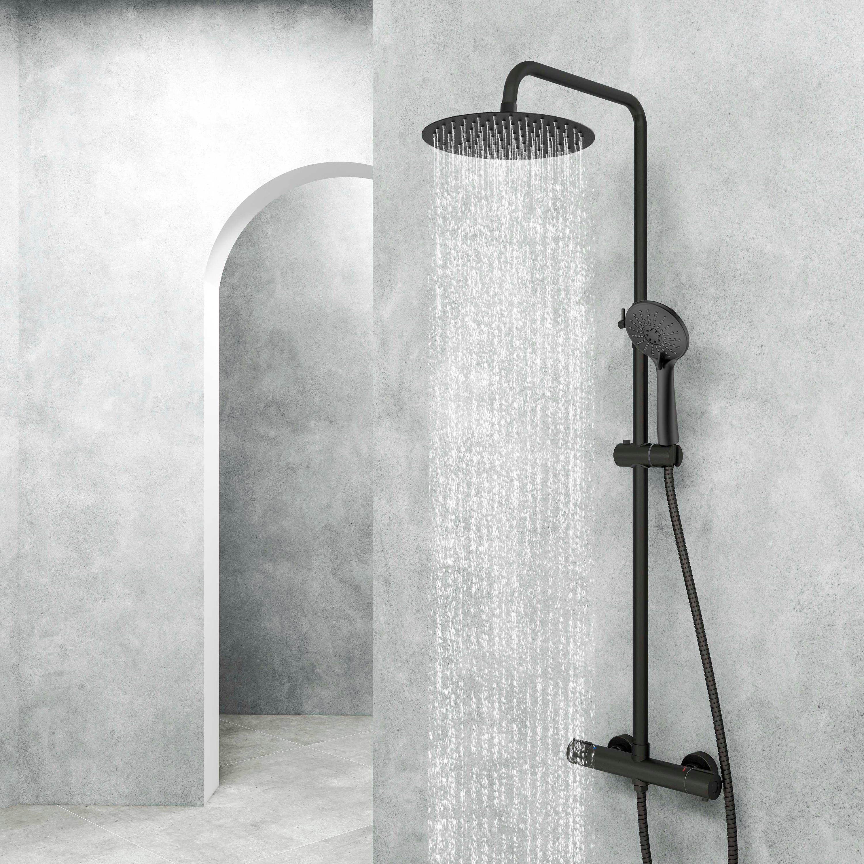 Colonne de douche thermostatique Sodi diamètre 250 mm Téréva Colonne de douche thermostatique Sodi diamètre 250 mm Téréva