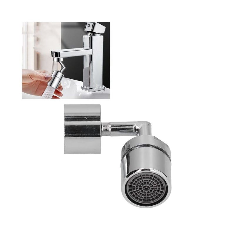 Uniwersalna dysza do kranu – obrót 720°, filtr ABS + miedziany, gwint wewnętrzny 22 mm, adapter w zestawie.