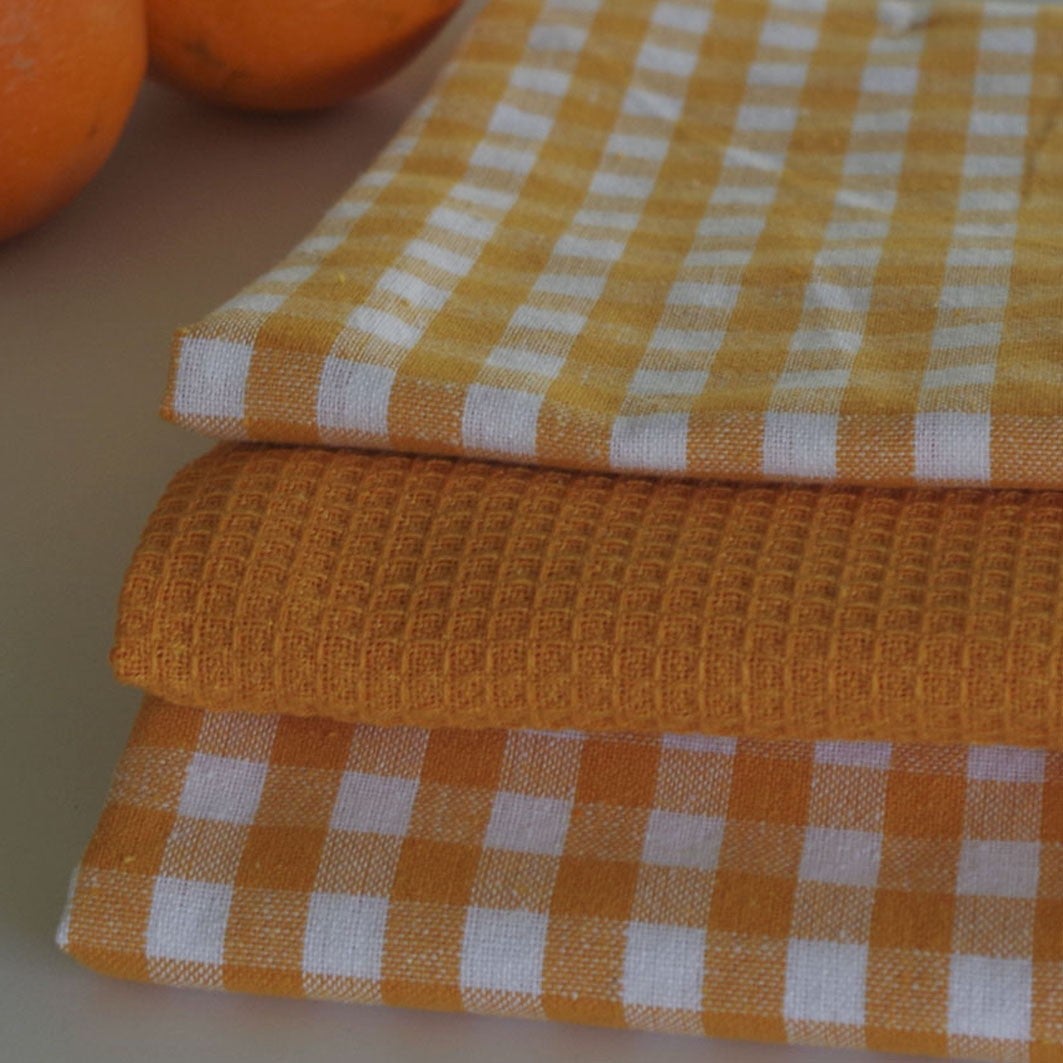 Paño de Cocina 45x65 - Color Amarillo / dorado - Pack de 3 unidades - 2