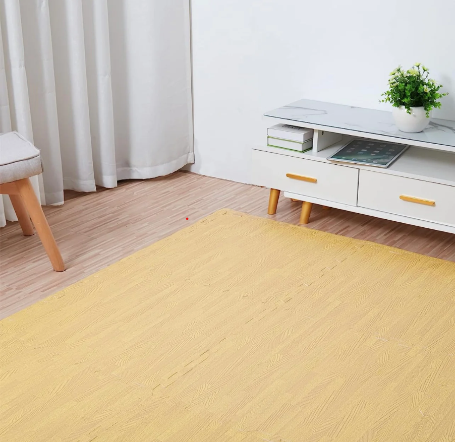 alfombra puzzle madera