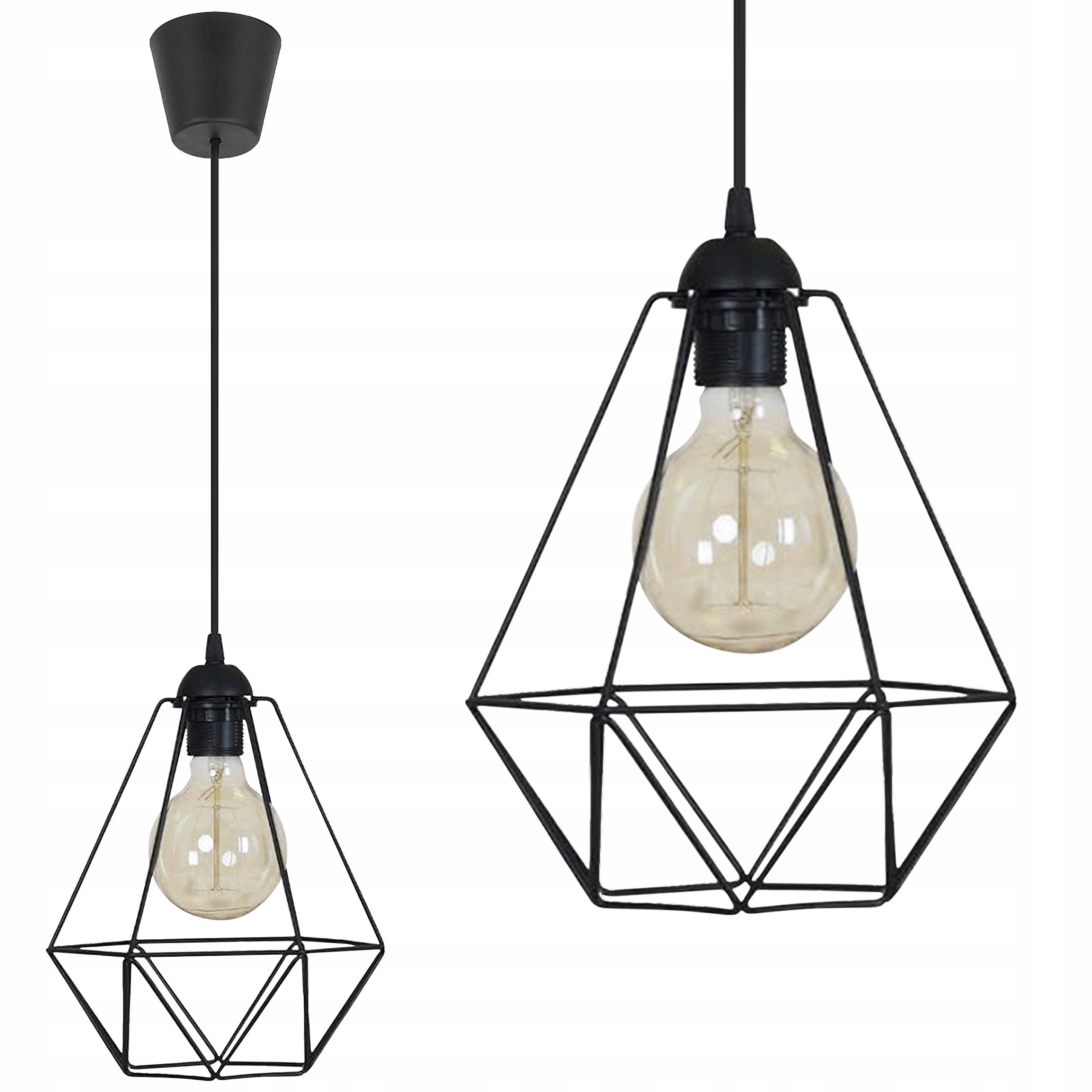 Lampa sufitowa wisząca Nuvola classy 1xE27 abażur druciak czarny Light Home LH