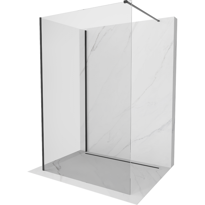 Mexen Kioto ścianka prysznicowa Walk-in 140 x 70 cm, transparent, czarna - 800-140-212-70-00-070