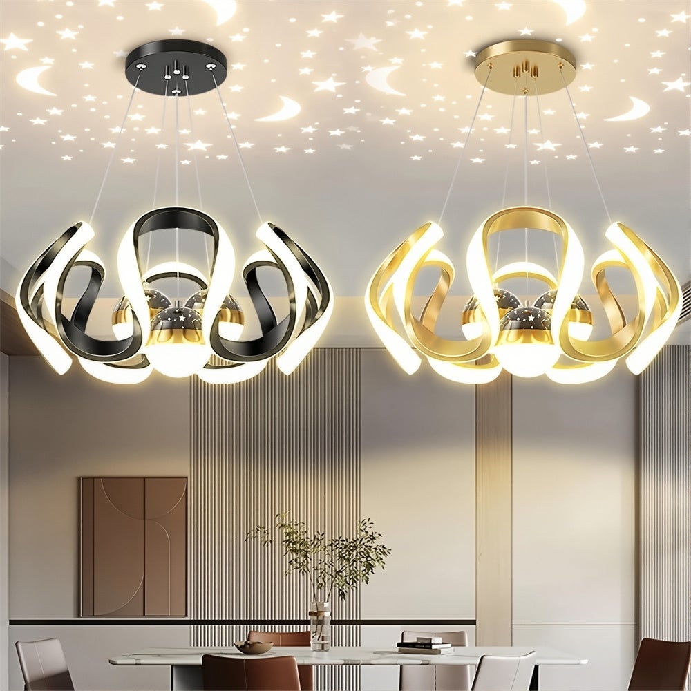 Lustres, LED, restaurant nordique, salon, table à manger, lumières de décoration personnalisées modernes, lumières-or - 2