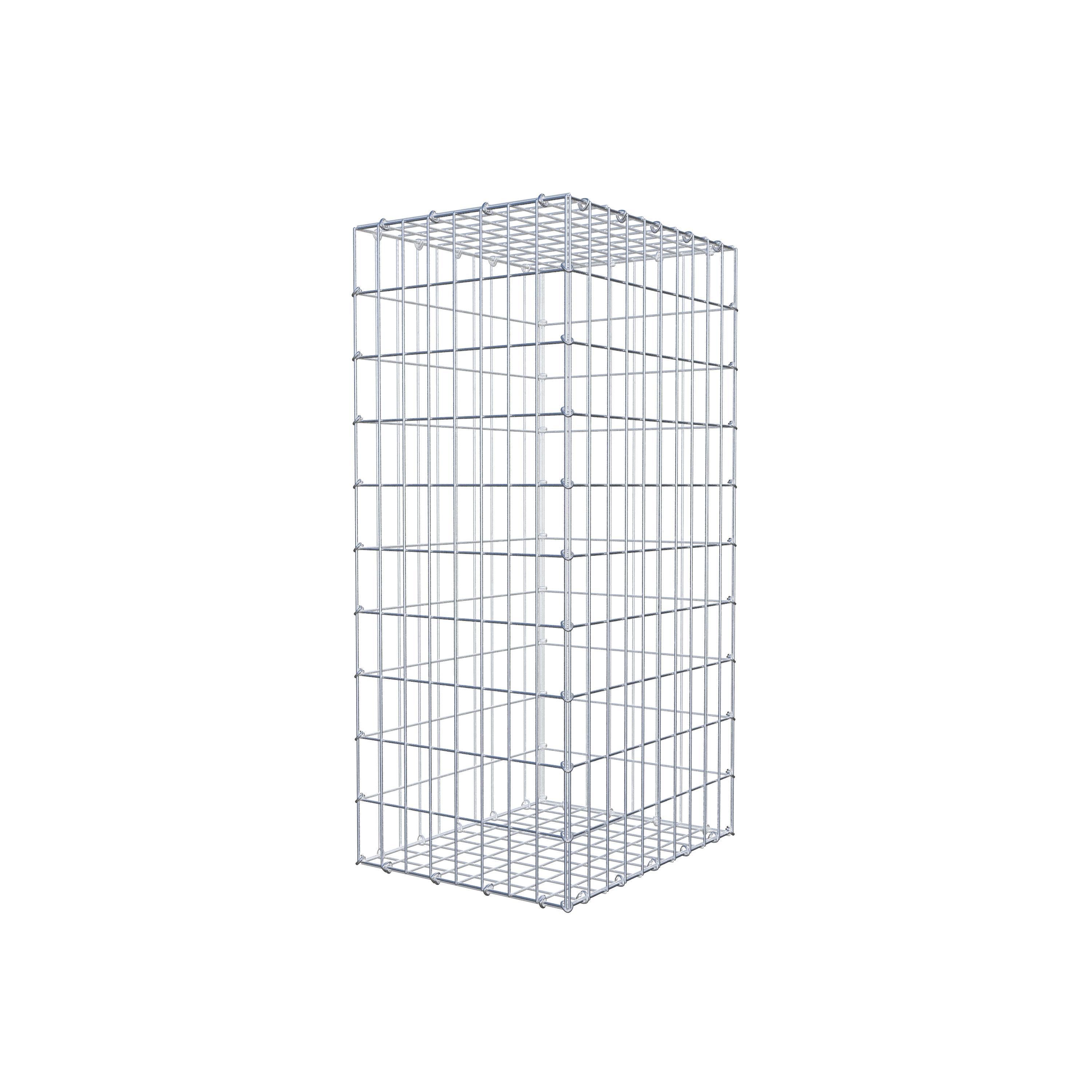 Gavión de acero galvanizado 100x50x40cm (LxAxP), malla 5 x 10cm, Anillo en C, jaula metálica para muro o jardín - 2