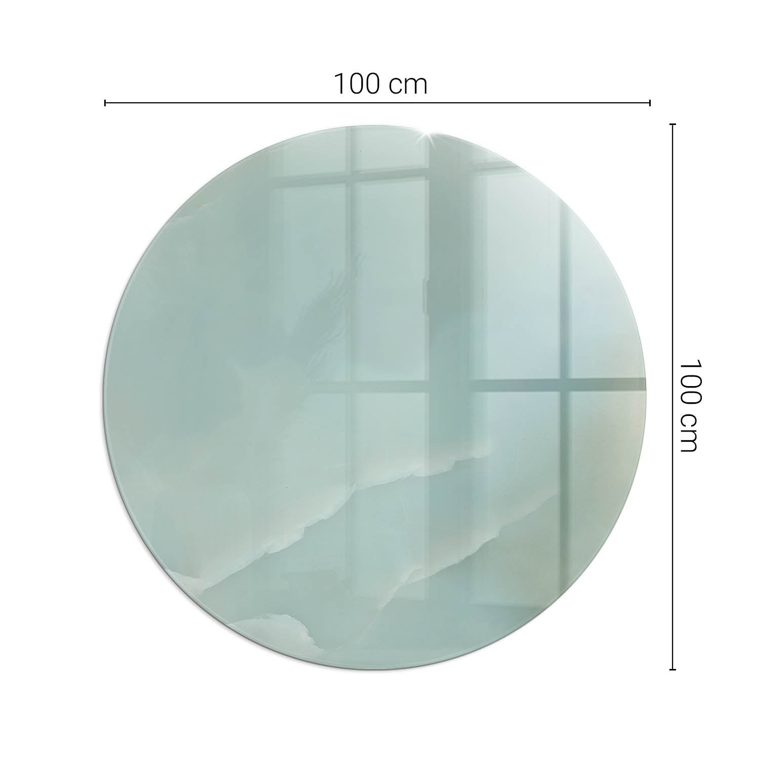 Duża szklana ochronna podkładka pod piec - fi 100 cm - Delikatny marmurowy wzór - TULUP - 2