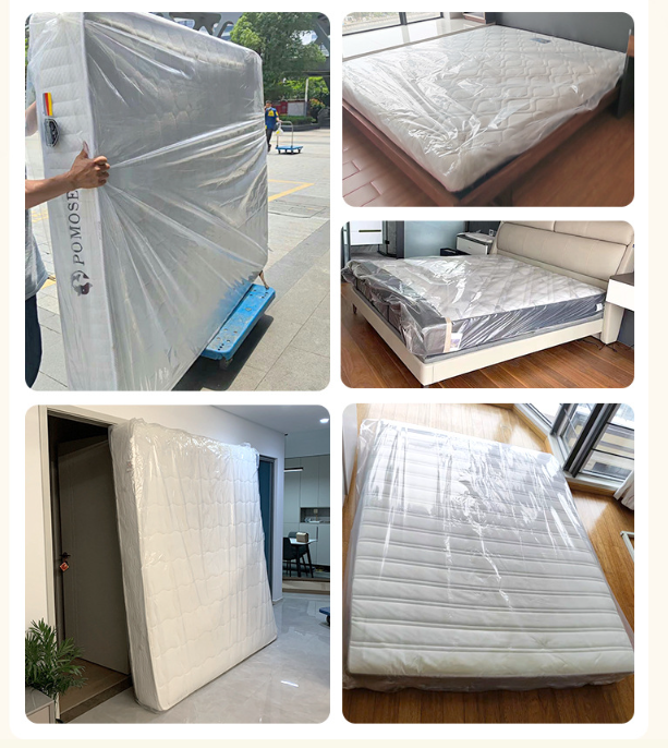 Housse Matelas Demenagement avec Plastique - Housse Plastique Rangement Matelas - Housse Matelas 150x200 cm (Epaisseur 30 cm) en Plastique - 2