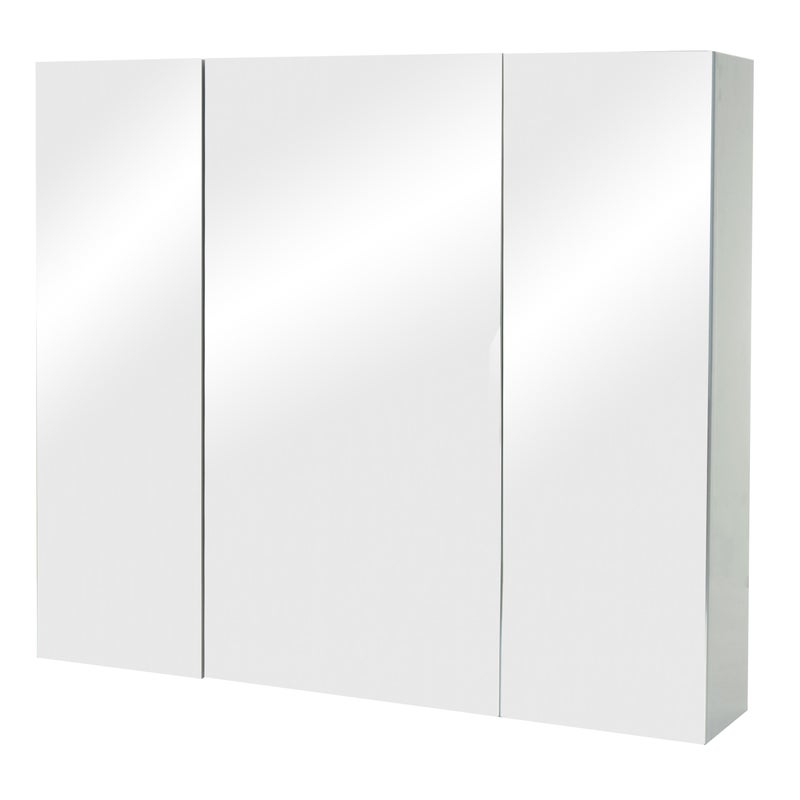 Szafka z lustrem HWC-B19b, szafka łazienkowa wisząca, 6 półek, wysoki połysk, certyfikat MVG, 70 x 80 x 16 cm ~ szara