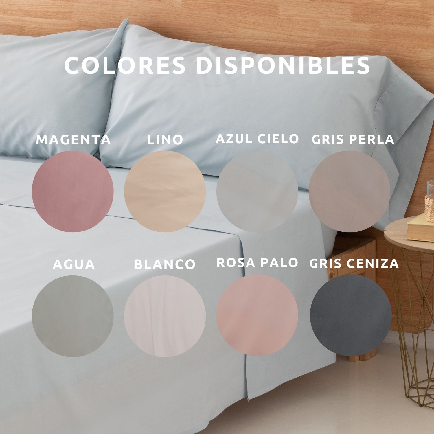Sábana Bajera Lisa Design Azul Cielo Cama 135cm (135x200cm) Donegal Collections - 5