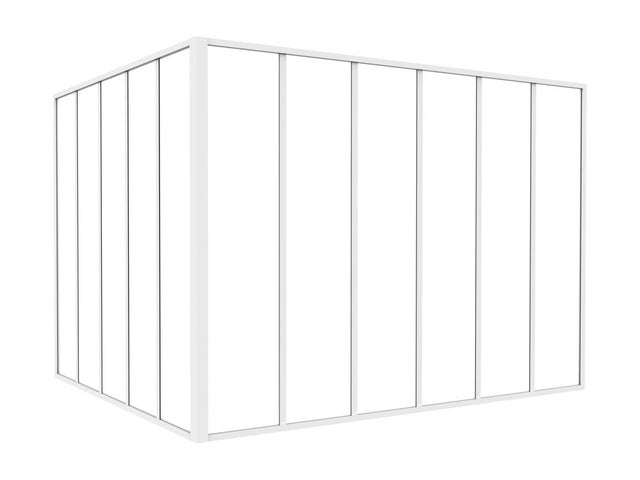 Verrière d'angle d'atelier en aluminium thermolaqué blanc 180 x 150 x 130 cm (L x l x H) – BAYVIEW
