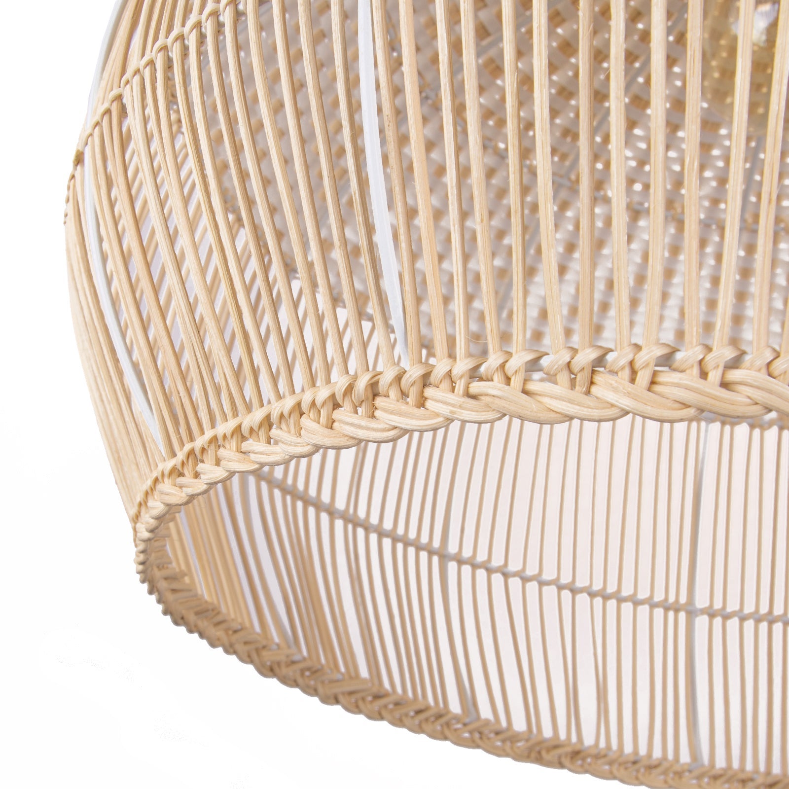 Luminaire en rotin pengant Luminaire de plafond panier blanc Lustre pour salon chambre à coucher D50 cm x H50 cm - 4