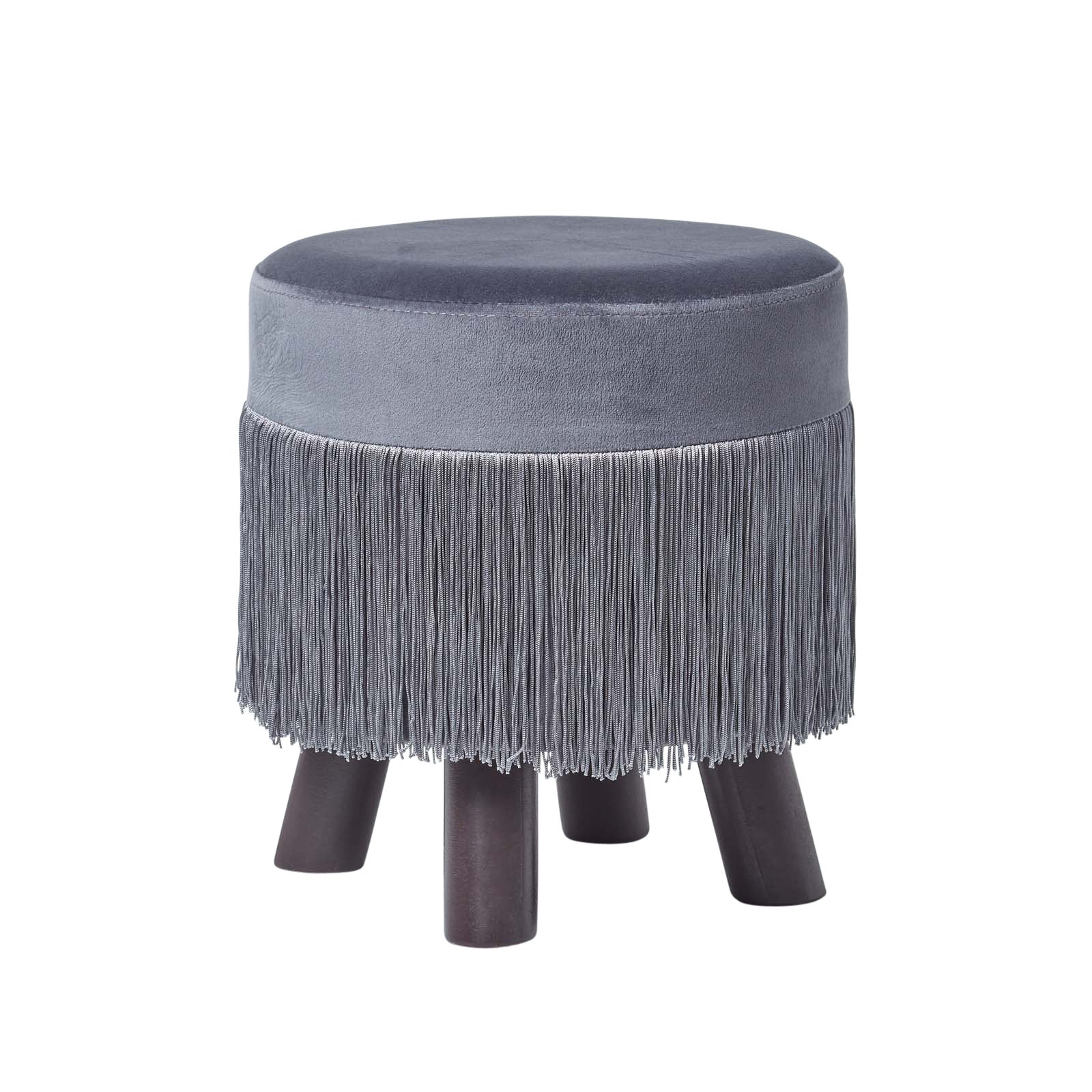 HOMESCAPES Pouf in macramè bianco e nero con rivestimento in stile bohémien Priya alto 40 cm in cotone e lana all'uncinetto poggiapiedi decorativo trapuntato