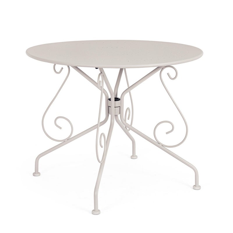 Stół zewnętrzny ze stali lakierowanej elektroforetycznie z matowym wykończeniem, Ø90 szary