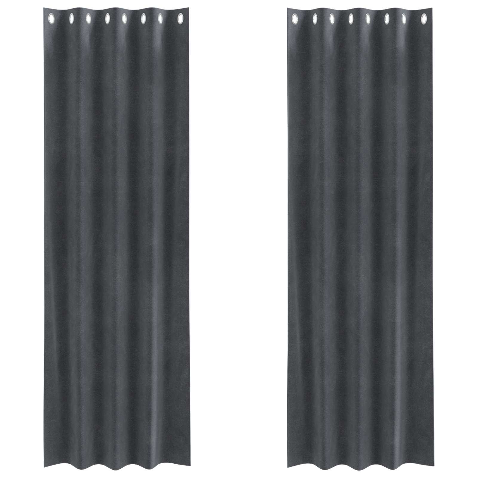Zasłony zaciemniające 2 pcs Jasnoszary 140 x 225 cm Aksamit vidaXL - 2