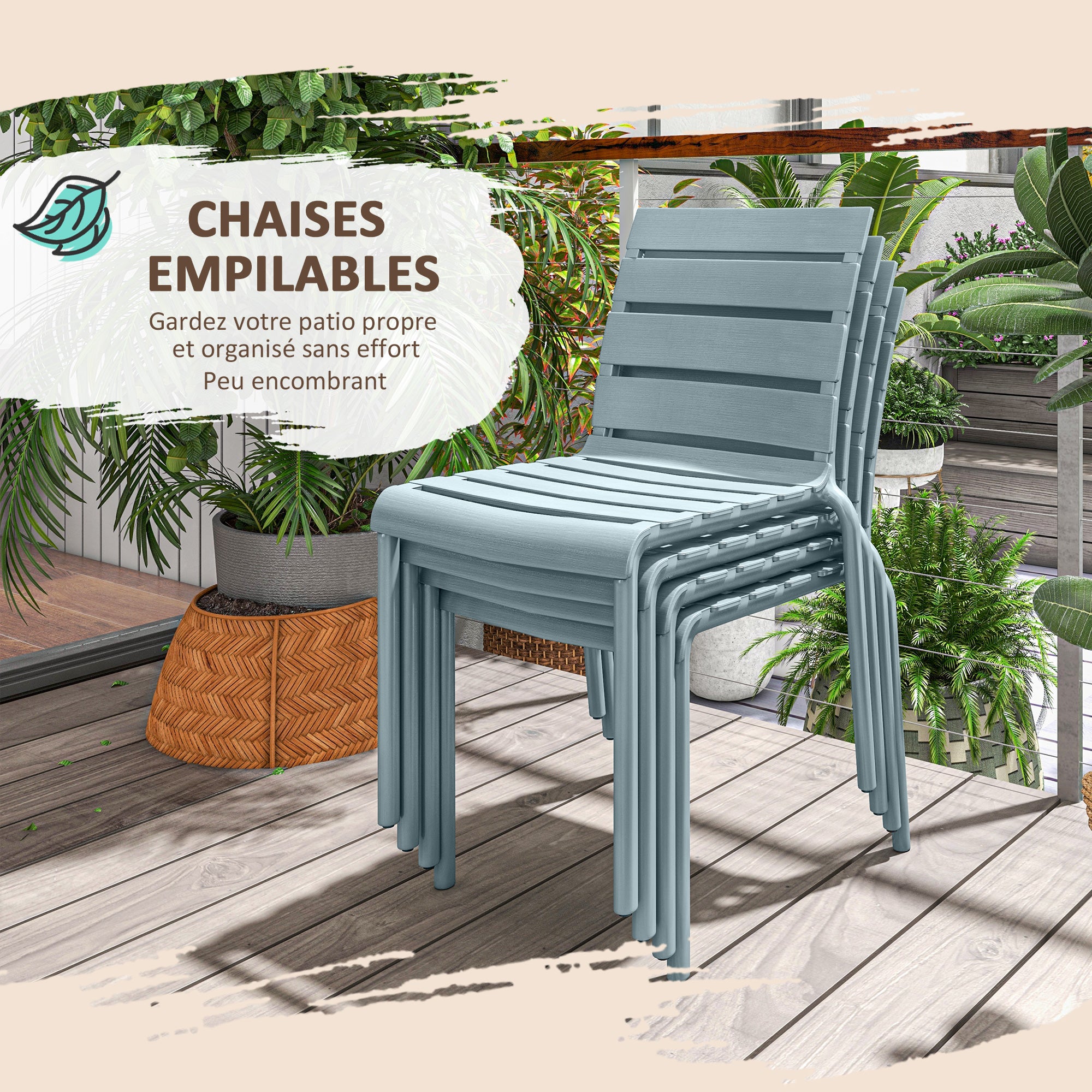 Ensemble de chaises de jardin PP Outsunny - 5