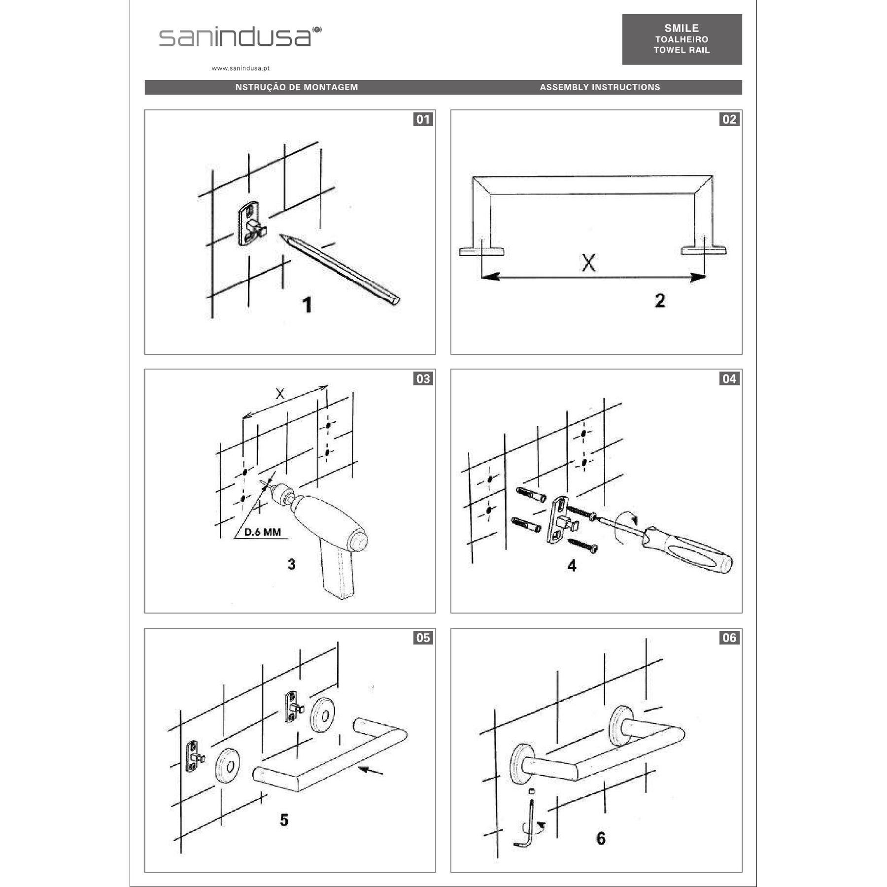 Porte serviettes salle de bains SANINDUSA Rimini chrome - 4