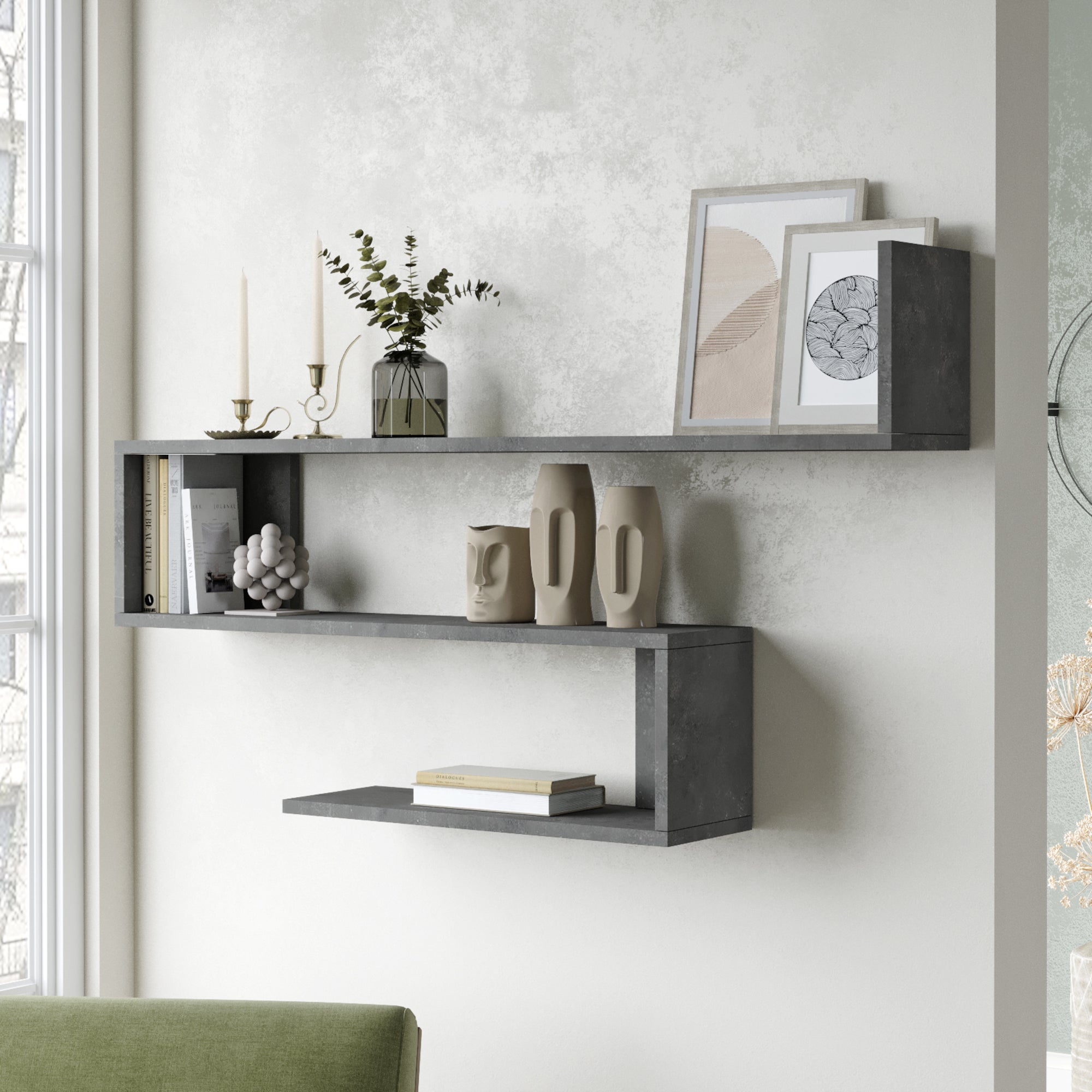 Etagère murale métal Uptown, Lot de 4, L.38 x P.48 cm | Leroy Merlin