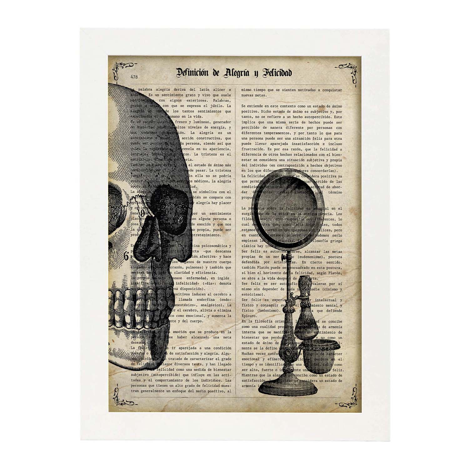 Affiches D'objets Vintage Lamina Votre Dernière Retouche Avec Des Images D'objets Vintage Avec Des Définitions En Espagnol Cadre Noir A3 - 2