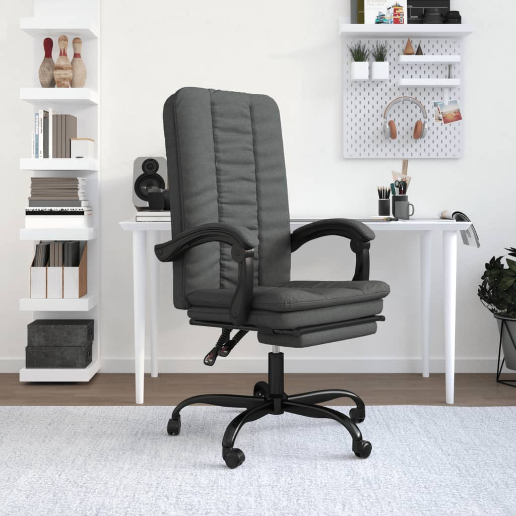 Vidaxl  Silla De Oficina Reclinable De Tela Gris/Oscuro , Leroy Merlin