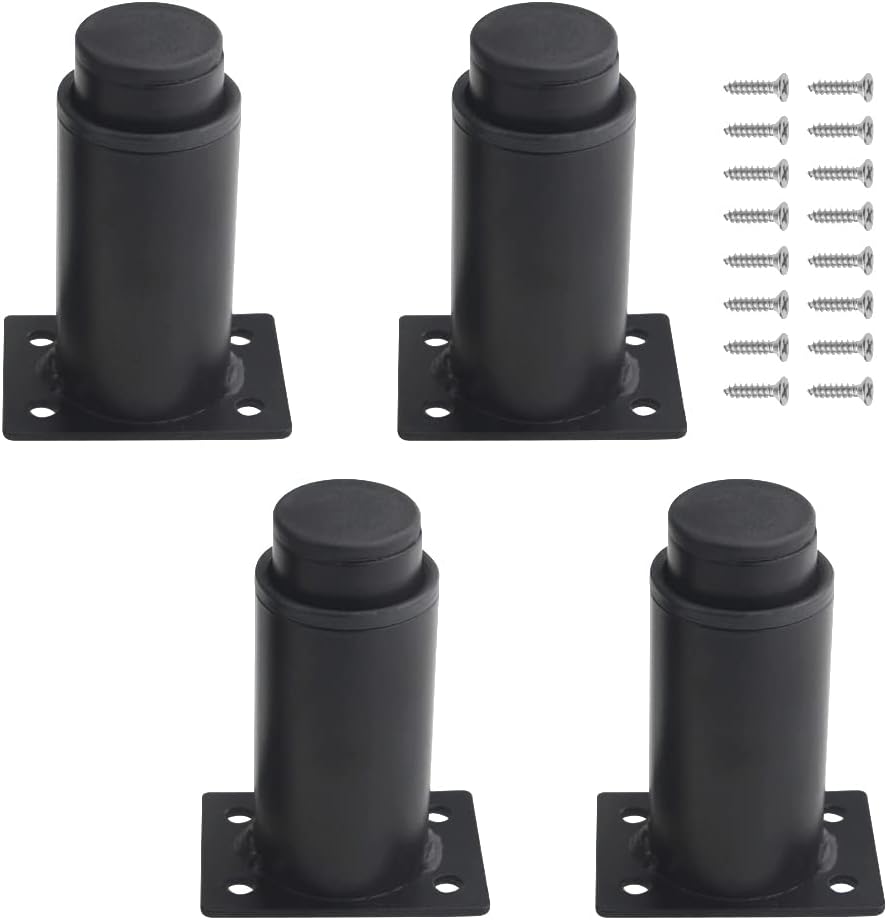 Zestaw 4 regulowanych metalowych nóżek meblowych w kolorze czarnym - 8-12 cm - do stołów, łóżek