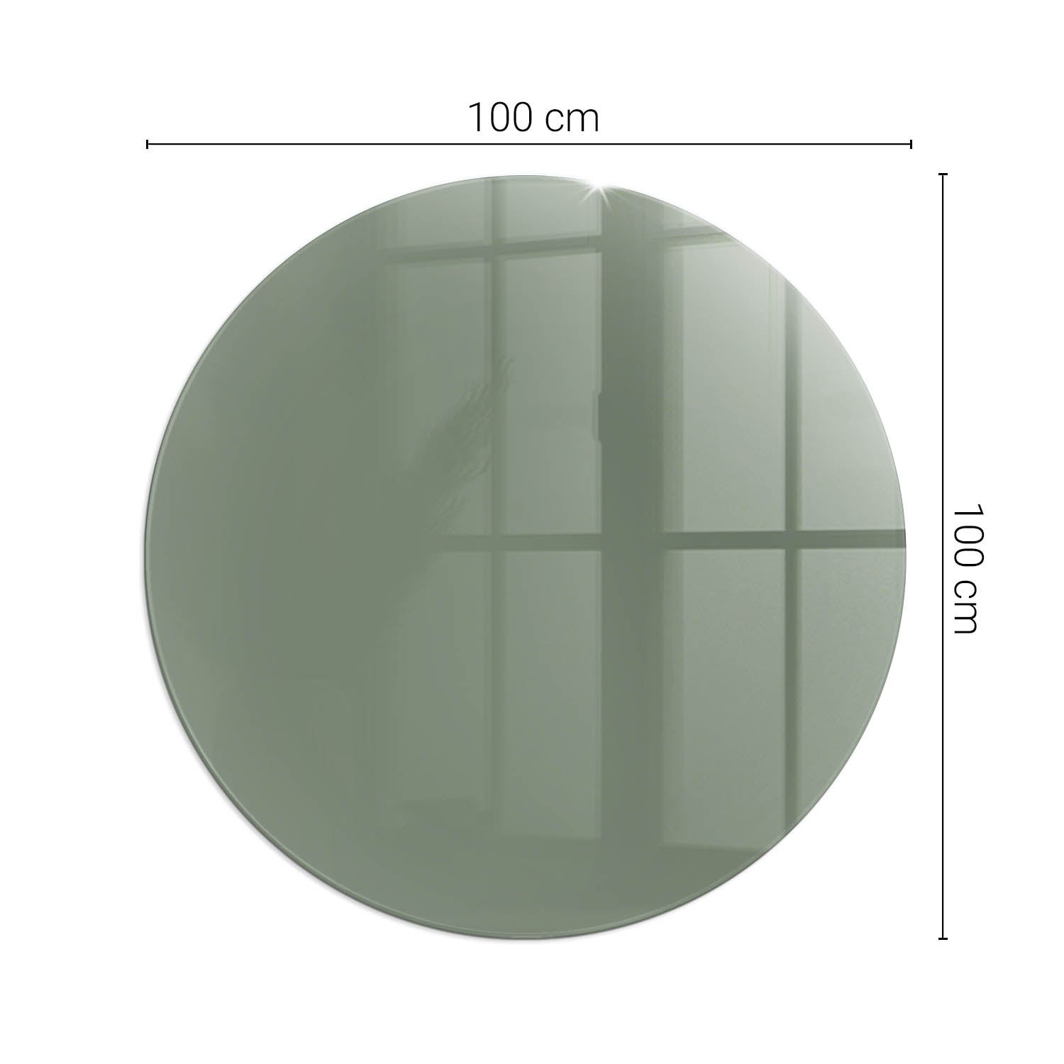 Duża szklana ochronna podkładka pod piec - fi 100 cm - Kolor Oliwkowy - TULUP - 2