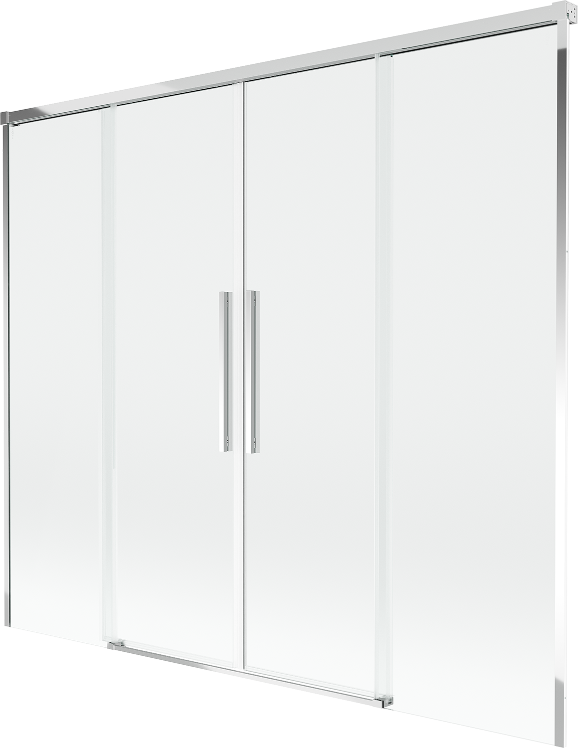 Mexen Rox parawan nawannowy 2-skrzydłowy rozsuwany 190 x 150 cm, transparent, chrom - 8C9-190-002-01-00