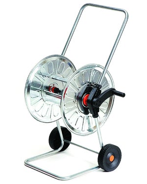 Chariot Enrouleur De Tuyau D'arrosage En Acier Inoxydable – Portable, Support Mural Inclus – Pour Tuyaux Jusqu'à 60 M (tuyau Non Fourni)