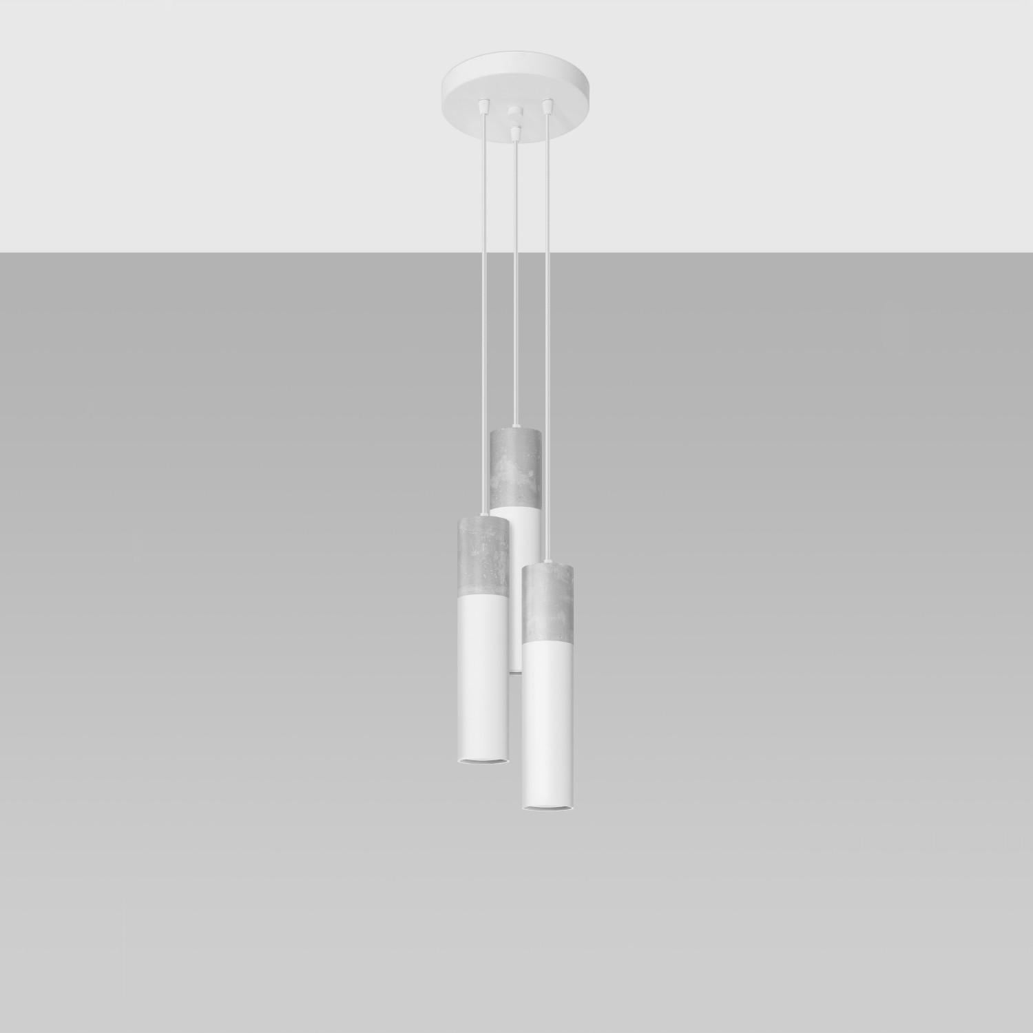 Lampa wisząca Borgio czarno-szara 3xGU10x10W tuby wym: 110 x 20 x 20 cm metal Sollux Lighting