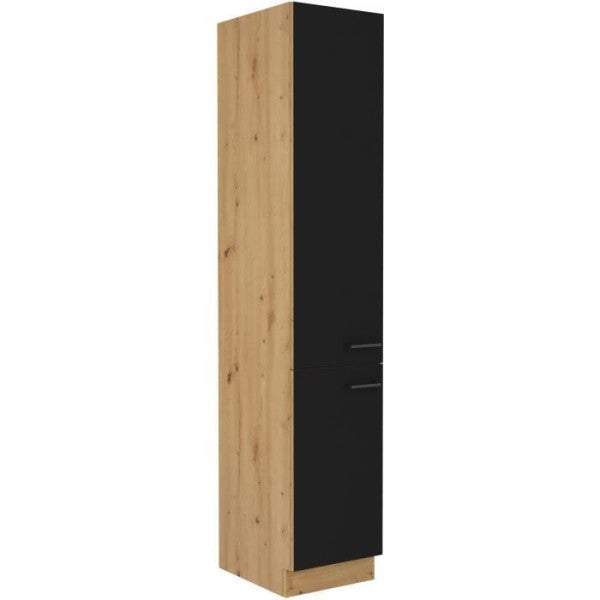 Colonne - MODENA - 40 cm - 2 portes - Chene artisan et noir mat - CUISINIER