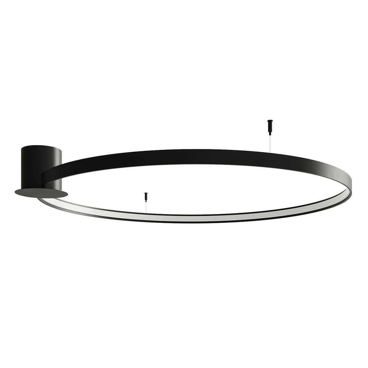 Plafon Rio okrągły czarny LED 44W 3000K 5818lm ring wym: 12,5 x 115 cm IP20 aluminium Thoro Lighting