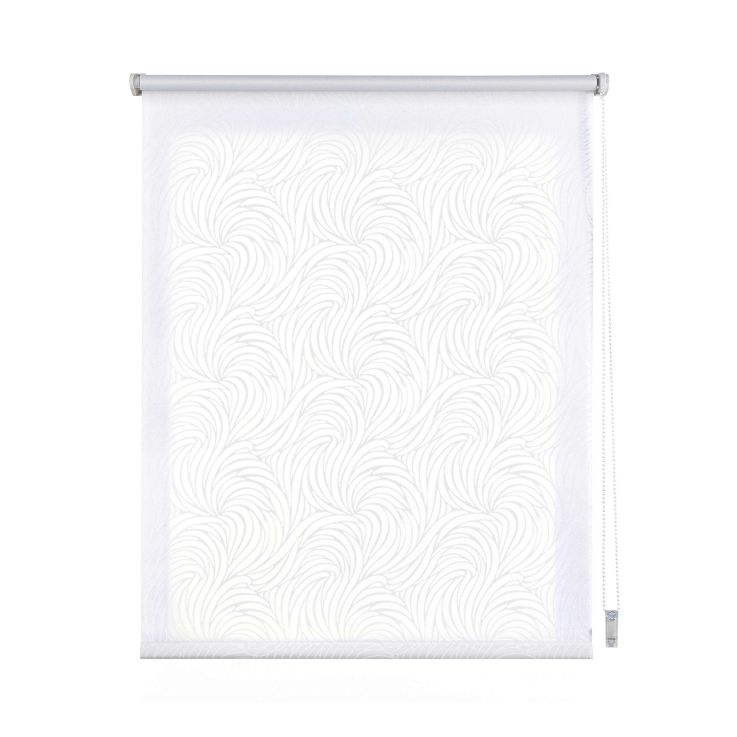 Estores enrollables estampado, estor con dibujos traslúcido blanco olas, 150 x 180 cm