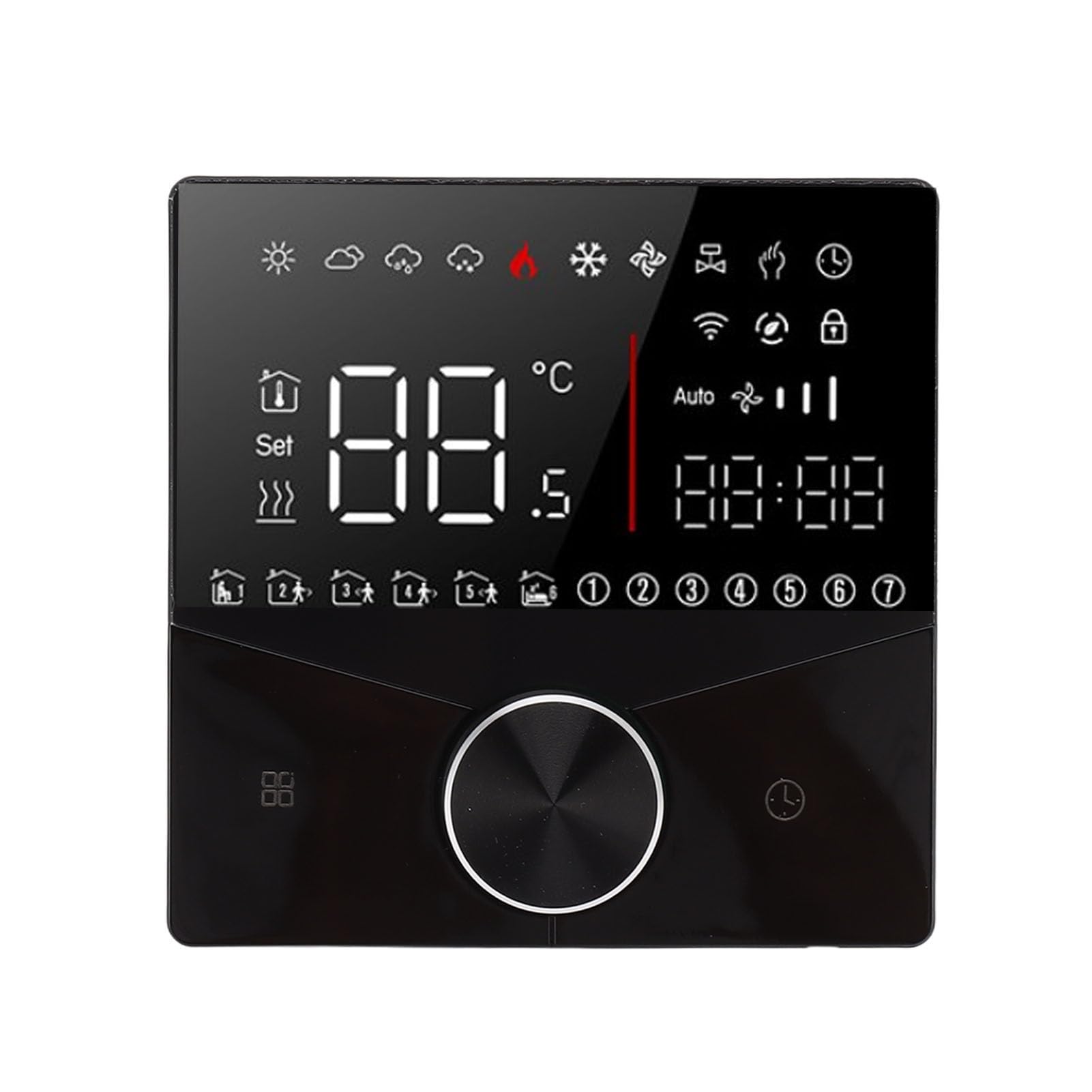 TERMOSTATO INTELIGENTE CON PANTALLA LCD A COLOR Y CONTROL DIGITAL PARA CALEFACCIÓN DE SAUNA Y SISTEMA DE CALEFACCIÓN POR SUELO RADIANTE (Negro) - 4