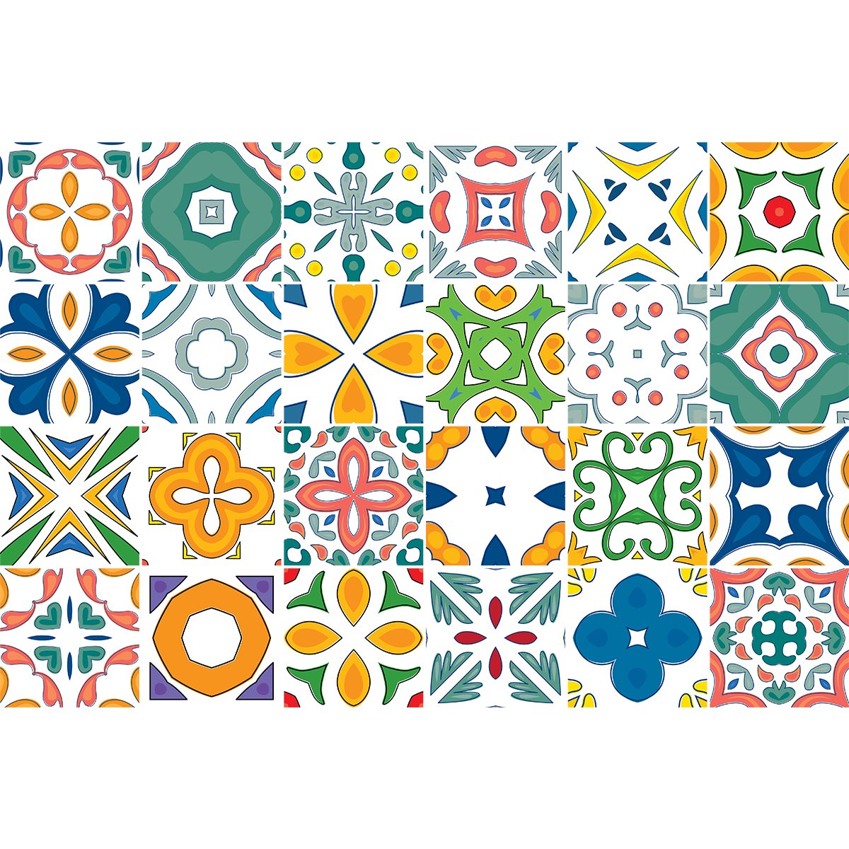 24 adesivi piastrelle di cemento azulejos sidonia - Sticker adesivo - adesivi murali - 24stickers20x20cm - 2