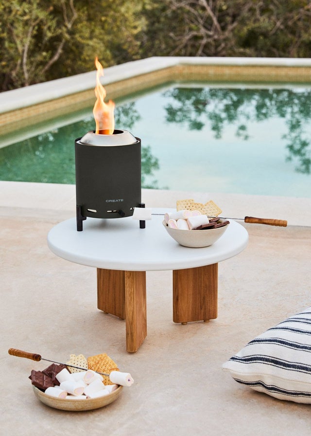 CREATE - FIRE PIT COMPACT - Brasero de table 1,5 kW extérieur à pellets sans fumée - Noir