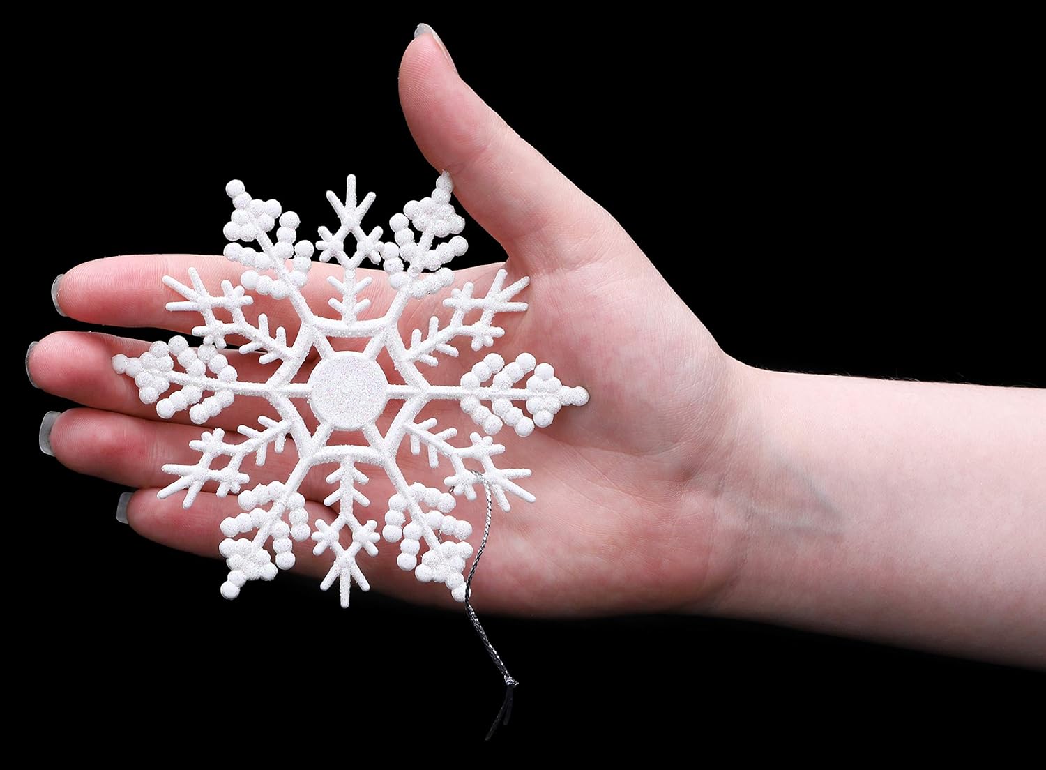 Confezione da 12 decorazioni da appendere a forma di fiocco di neve da 10 cm (4