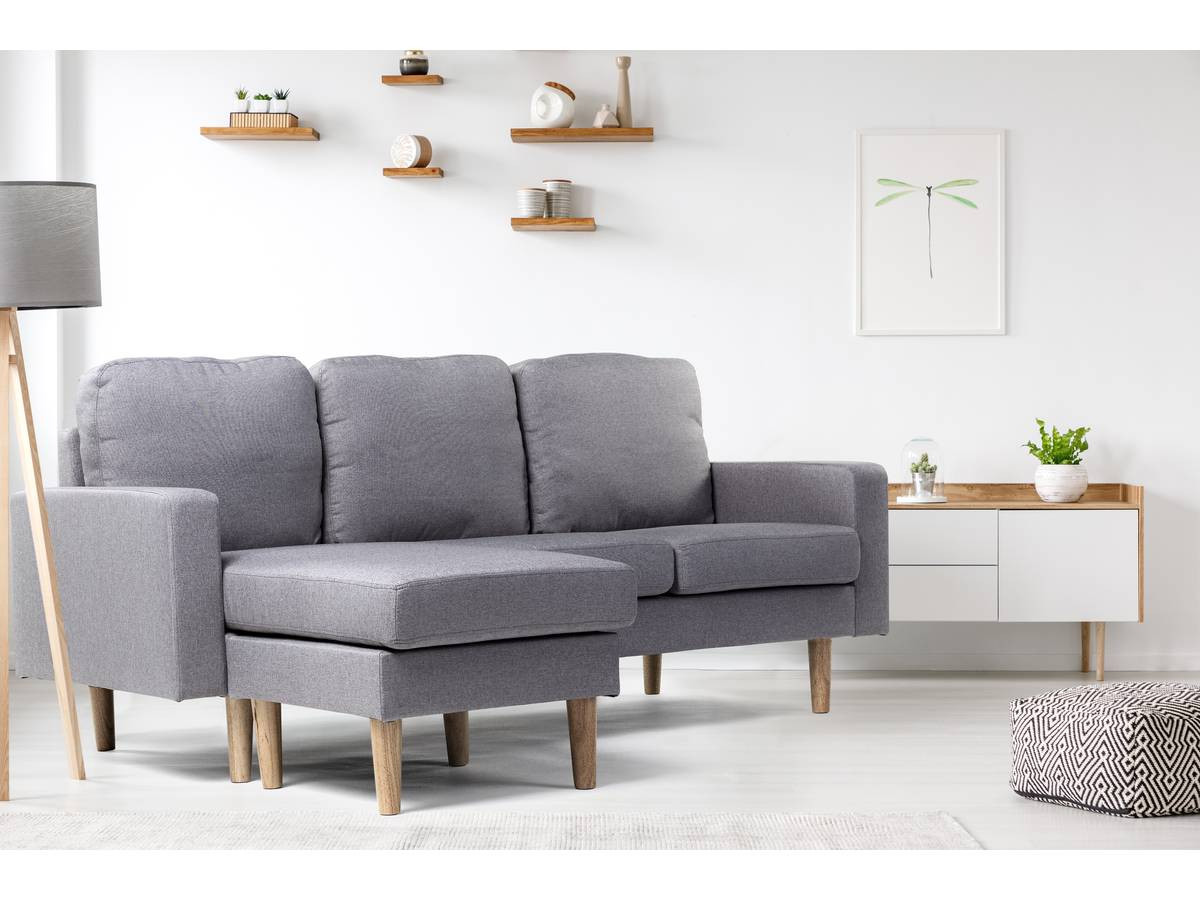 Sofá esquinero en tela 