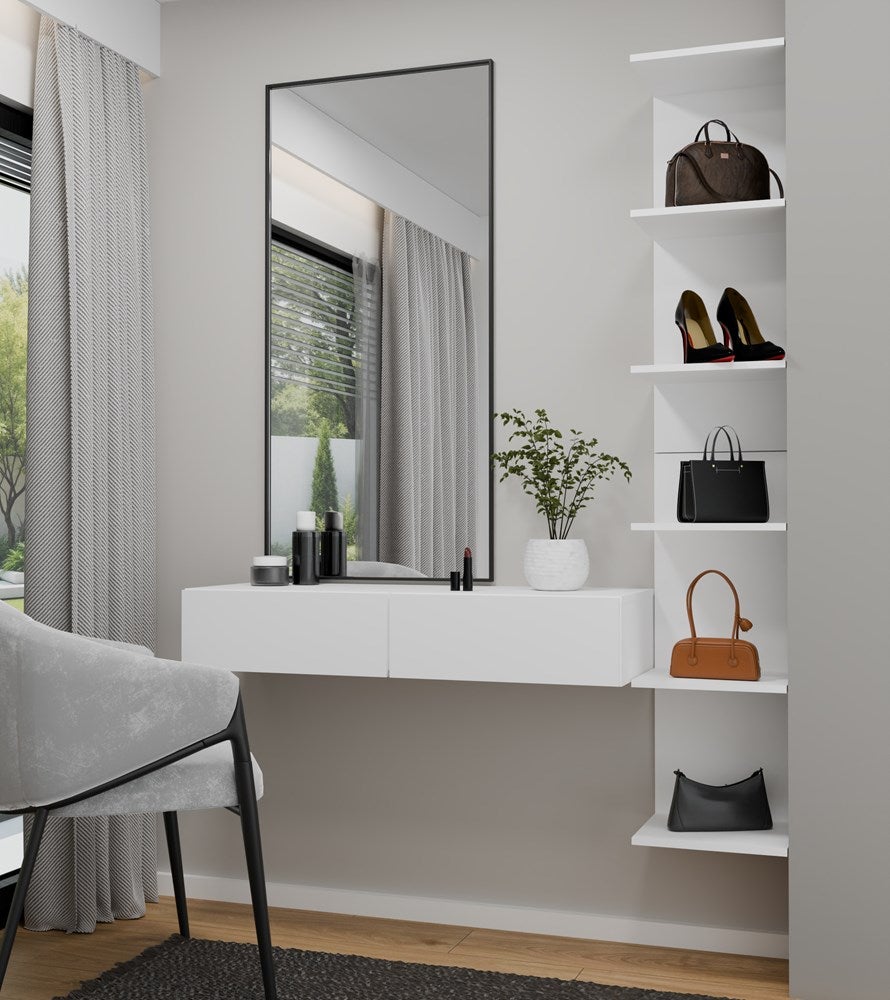 Coiffeuse sans miroir en MDF Blanc H. 20 x l. 110 x P. 40 cm - 2
