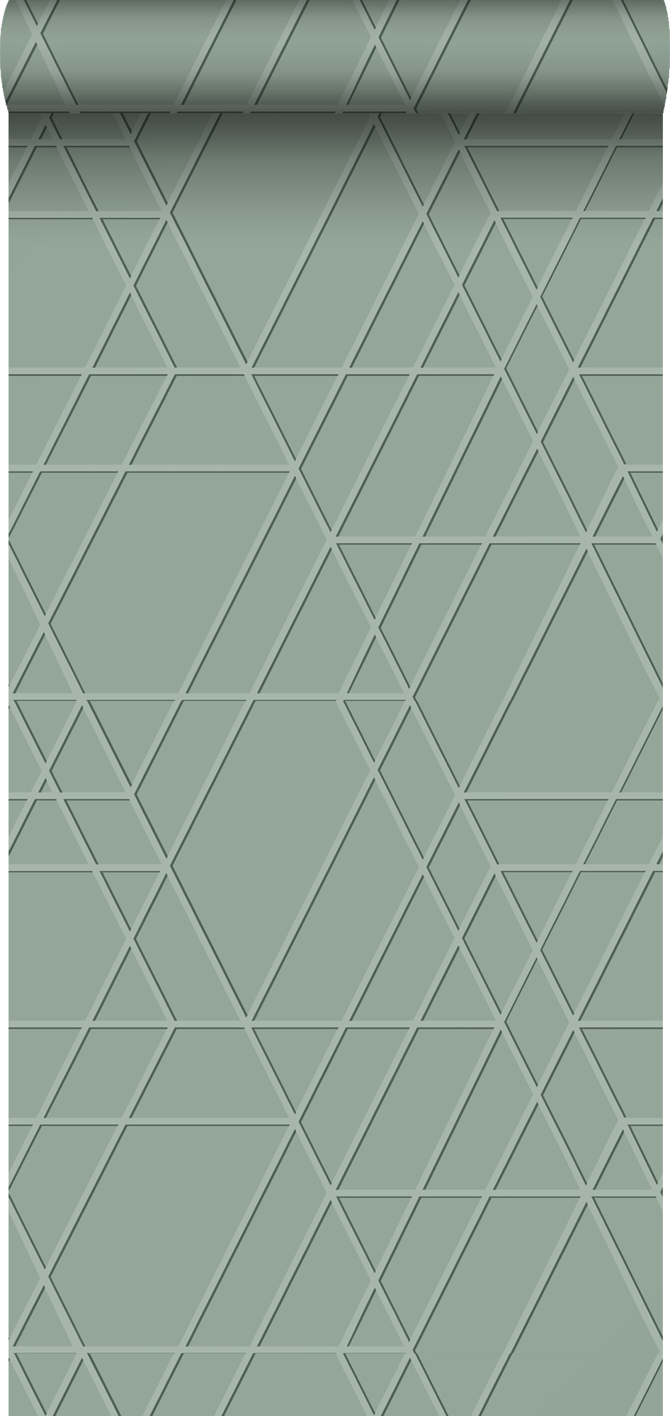 Papel pintado 3d gráfico verde menta agrisado - 50 x 900 cm - estahome