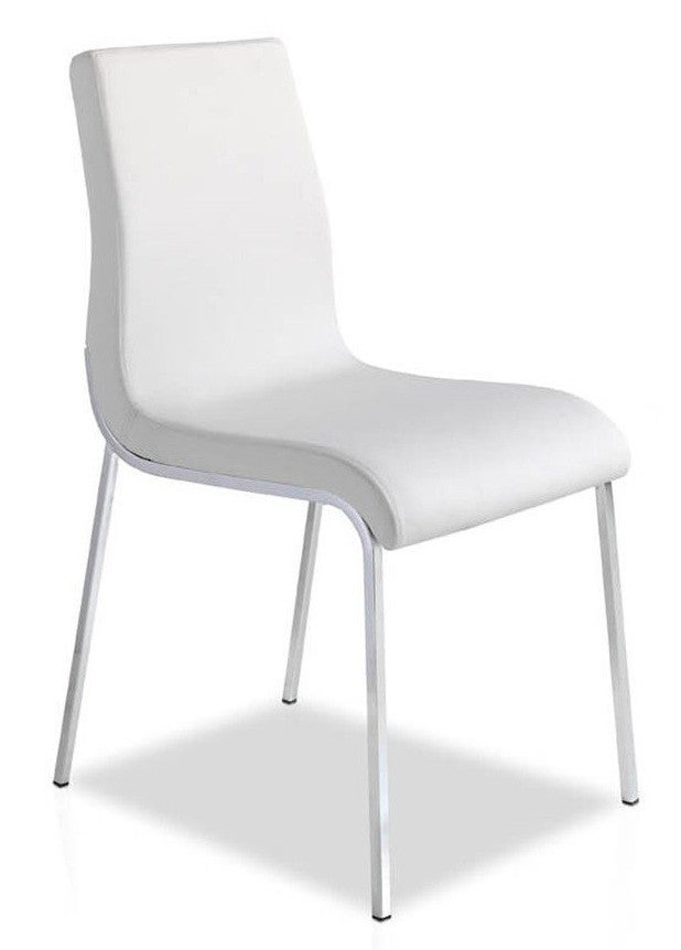 Silla de diseño dayna en símil piel y patas de acero cromado - juego de 4-color aqua 04 beige