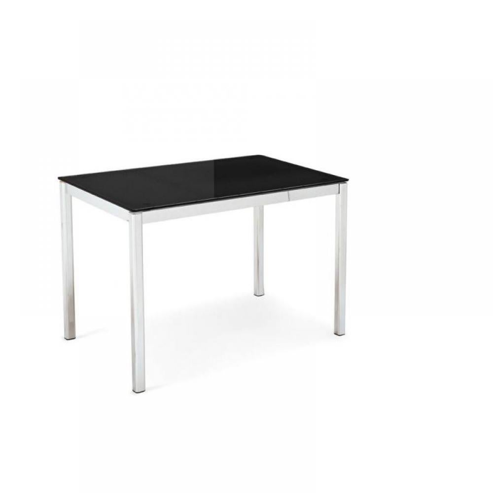 Table Calligaris extensible PERFORMANCE 110cm verre noir et aluminium ...