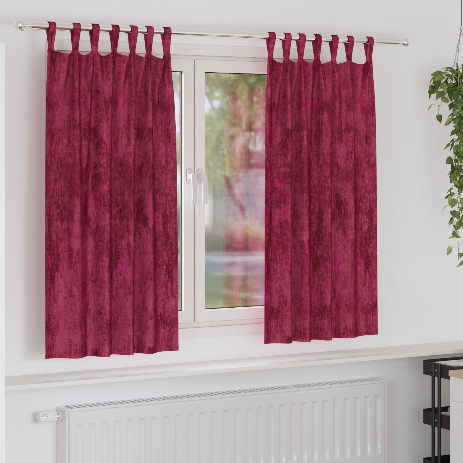 Zasłony z weluru 2 pcs czerwone wino 175 x 140 cm Aksamit vidaXL