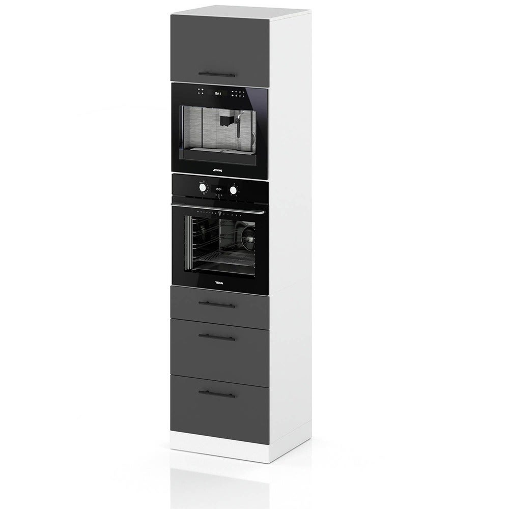 Słupek kuchenny 3 szuflady 60cm piekarnik s60ms3 spremium szary mat
