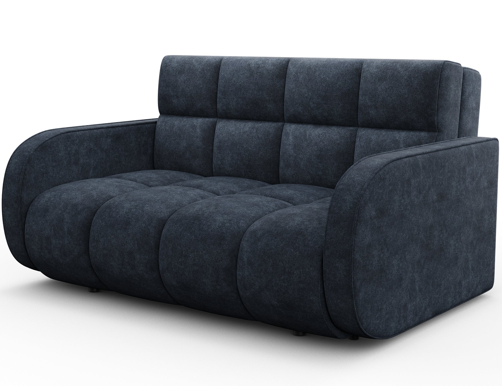 Petit canapé convertible 2 places tissu DENVERS 154cm – Avec coffre de rangement-Noir - 9