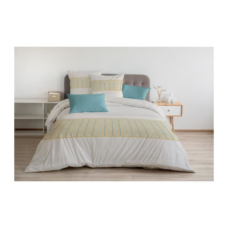 Home linge passion juego nórdico nat - 3 piezas - 220 x 240 - 100% algodón 57 hilos - miel