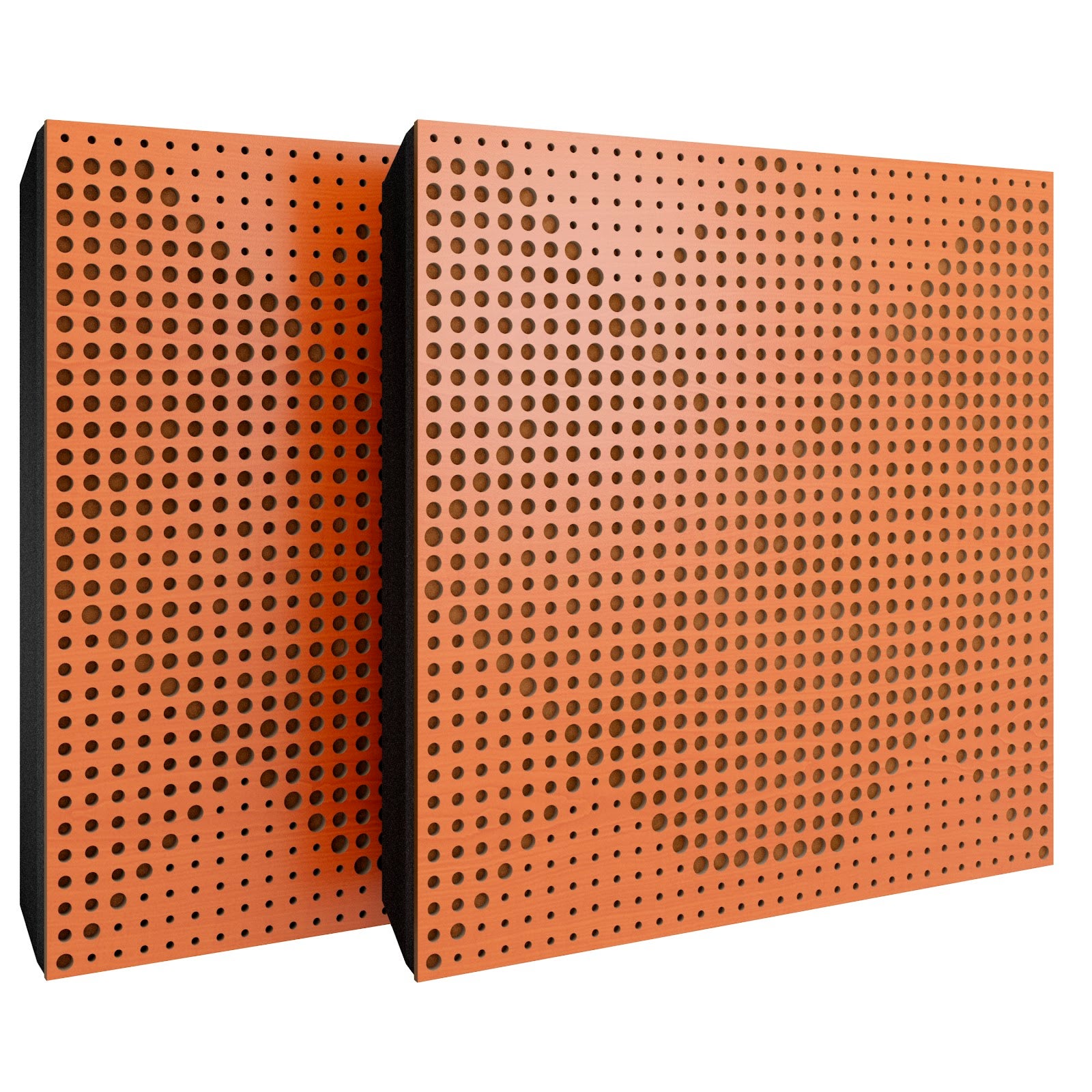 Lot De 2 Panneaux Acoustiques WAVE-F Décoratifs Insonorisants 50x50x5 Cm Mdf Perfore Lamine Tissu Et Mousse Acoustique Wenge Noir 96008599