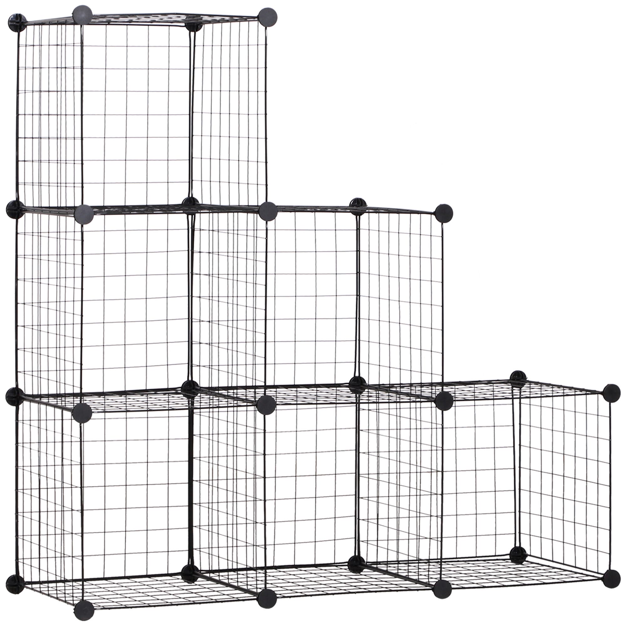 Estantería modular de 6 compartimentos, estantería cúbica DIY de malla ...