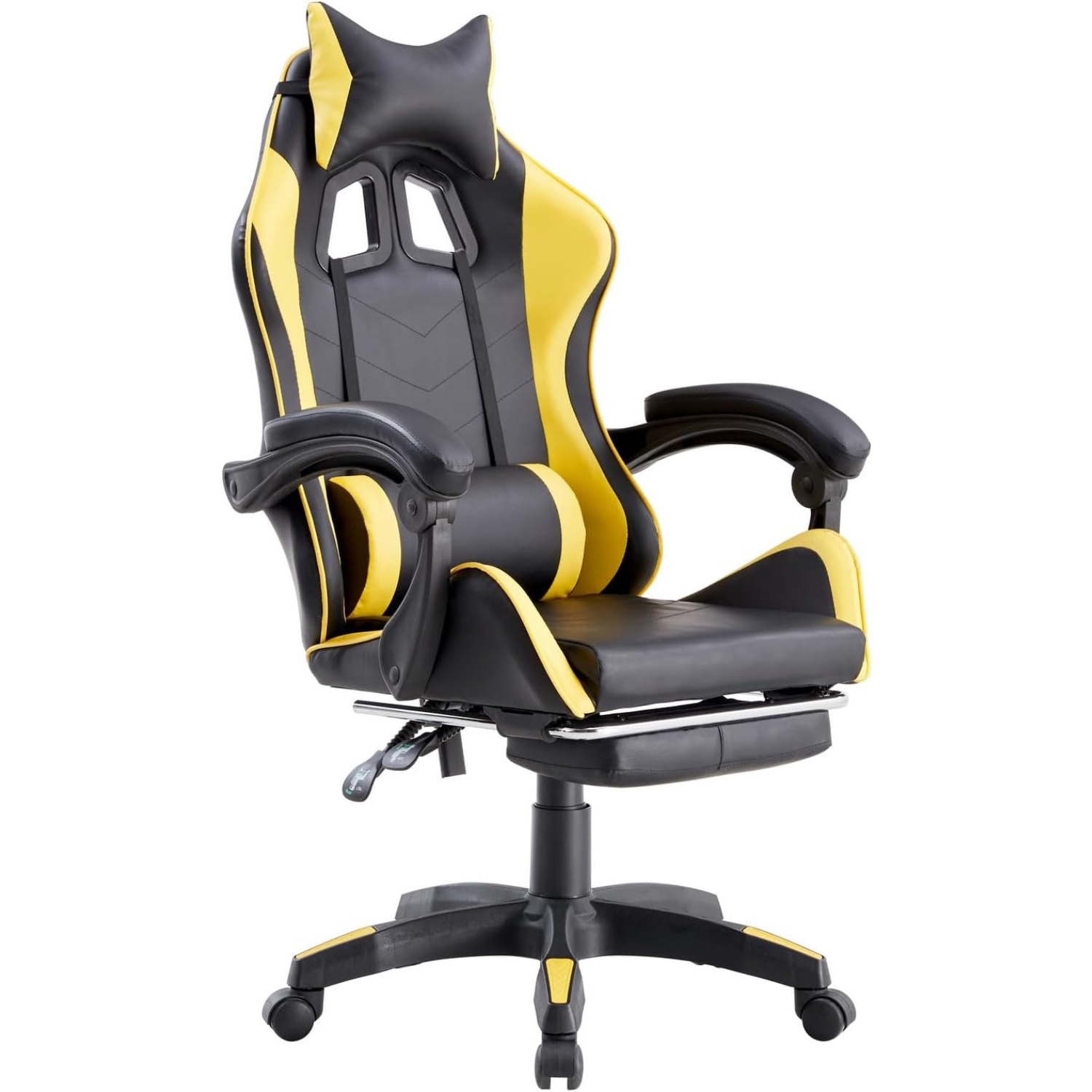 Sedia Gaming KRAKEN Helios Ergonomica Regolabile | Pelle Nero-gialla Con Cuscini Lombari E Testa | Braccioli 3D E Pistone Gas Classe 3