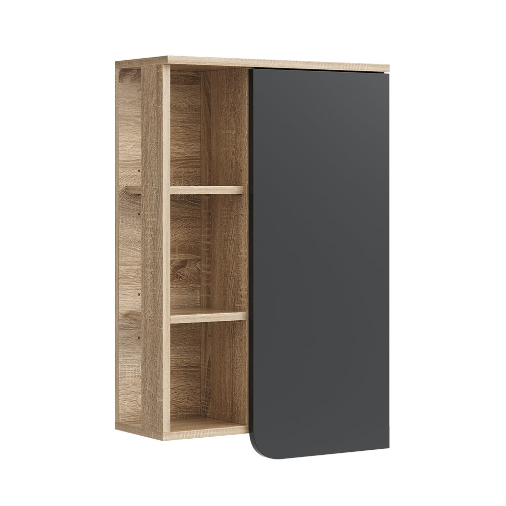 Vicco Szafka łazienkowa Karen, Sonoma/antracyt, 50 x 75 cm z drzwiami i otwartymi przedziałami