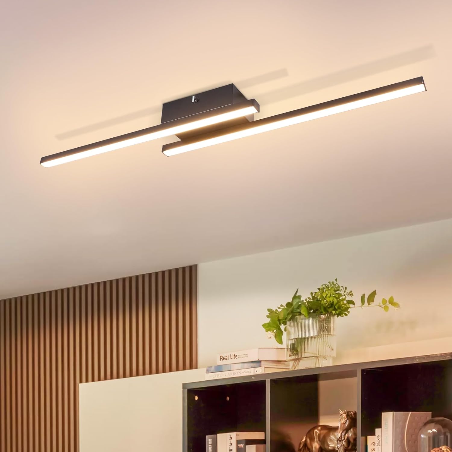 Nettlife Nowoczesny Plafon LED Czarny 85% Energooszczędny CRI 80+ Ochrona Oczu Lampa Sufitowa Metal Salon Sypialnia Przedpokój Kuchnia Łatwy Montaż